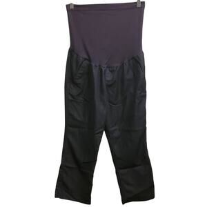 LIZ Lange Maternity Black Cropped Pants with Shine Size Small
